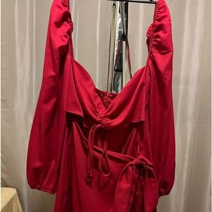 Short Red Wrap Dress
